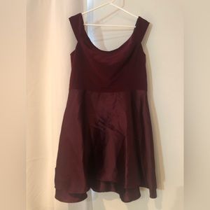 Maroon off the shoulder dress